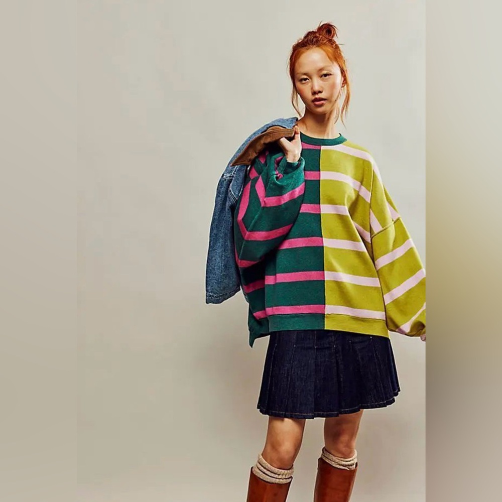 NWOT Free People Uptown Stripe Pullover